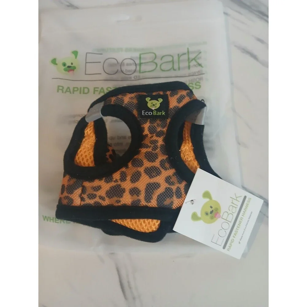 Dog Halter XXXS Harness Eco Bark Mini Breeds Cheetah Leopard New